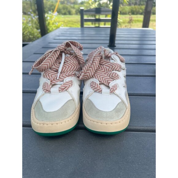 Steve Madden Roaring Women White/Green Double-Laced Lace Up Low Top Fashion Snea - Picture 3 of 9